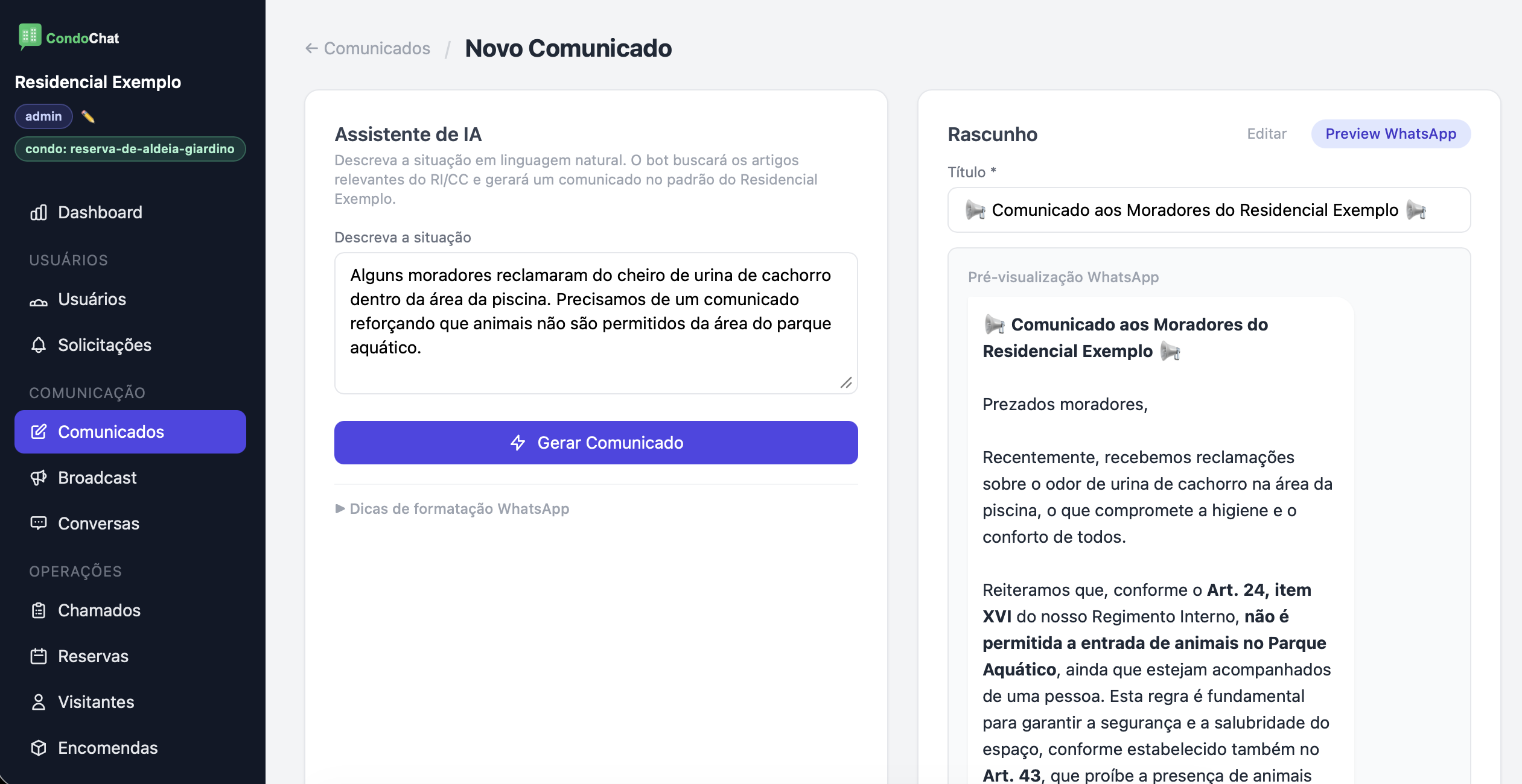 Comunicados com IA